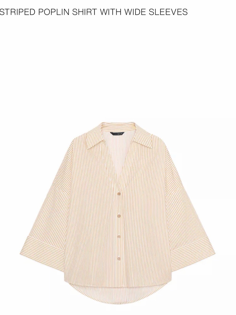 Zara Cream and Beige Striped Button-Down Shirt